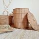 Old rattan laundry basket