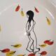 Four plates The 4 seasons by Jean Effel earthenware Salins 60s