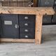 Old workbench furniture by trade four drawers and a door