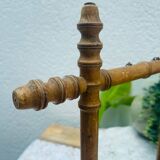 Early 20th Century Bamboo Style Turned Wood Hanging Mirror