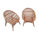 Paire de fauteuils vintage rotin