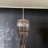 Vintage Italian Murano glass chandelier – 54 smoked prisms