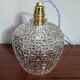 Pyramid relief pressed glass tulip light fixture — 1960s/70s