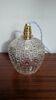 Pyramid relief pressed glass tulip light fixture — 1960s/70s