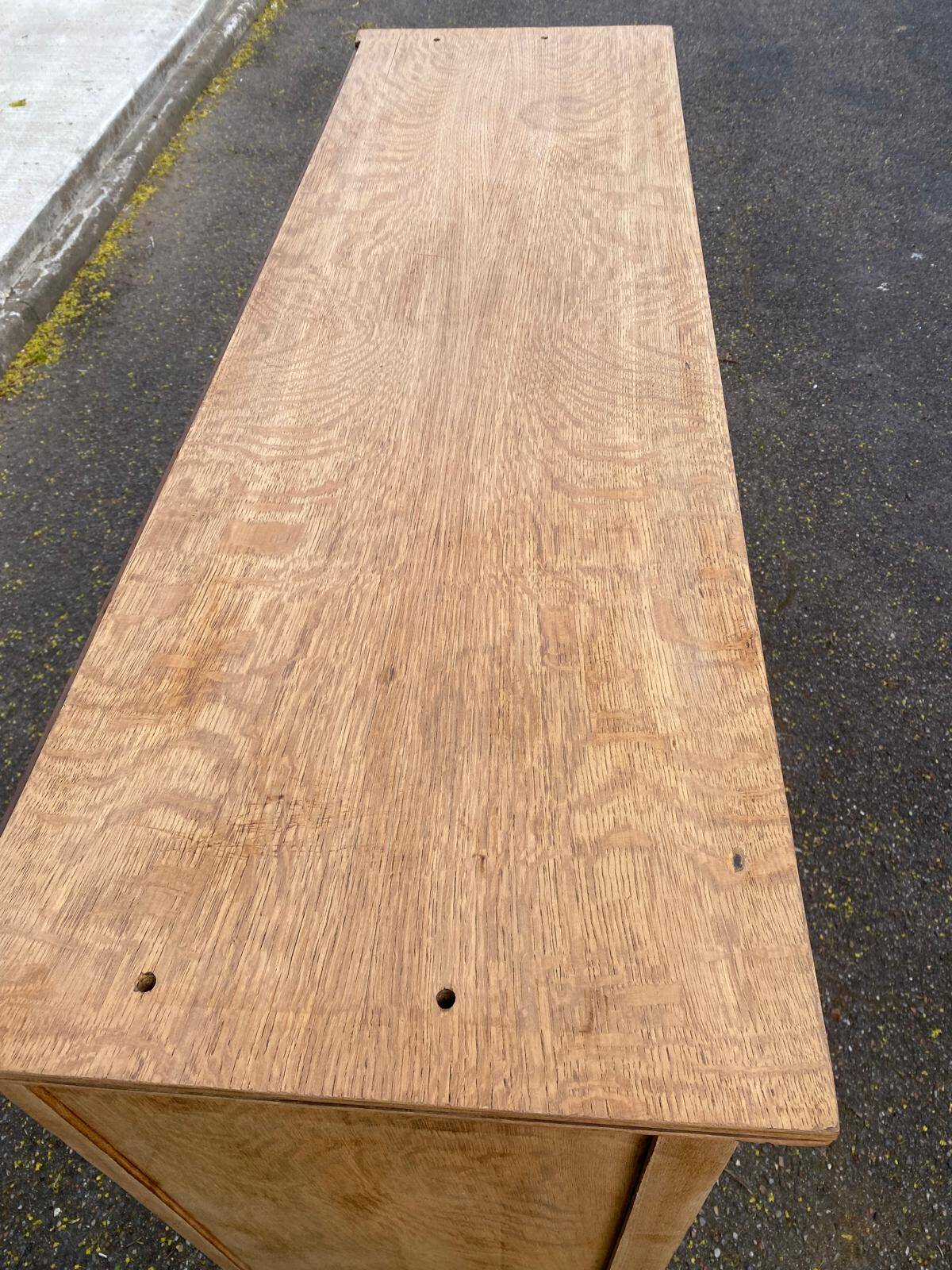 Renovated vintage Art Deco Parisian buffet in wood, 1940, 144cm.