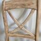 Set of 6 cross-back chairs in solid wood, with white boucle seats.