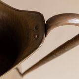 XXL vintage brass jug handmade in Italy (1950s) – golden brass vase with patina and elegant handle