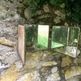 Triptych barber mirror 104x27 cm