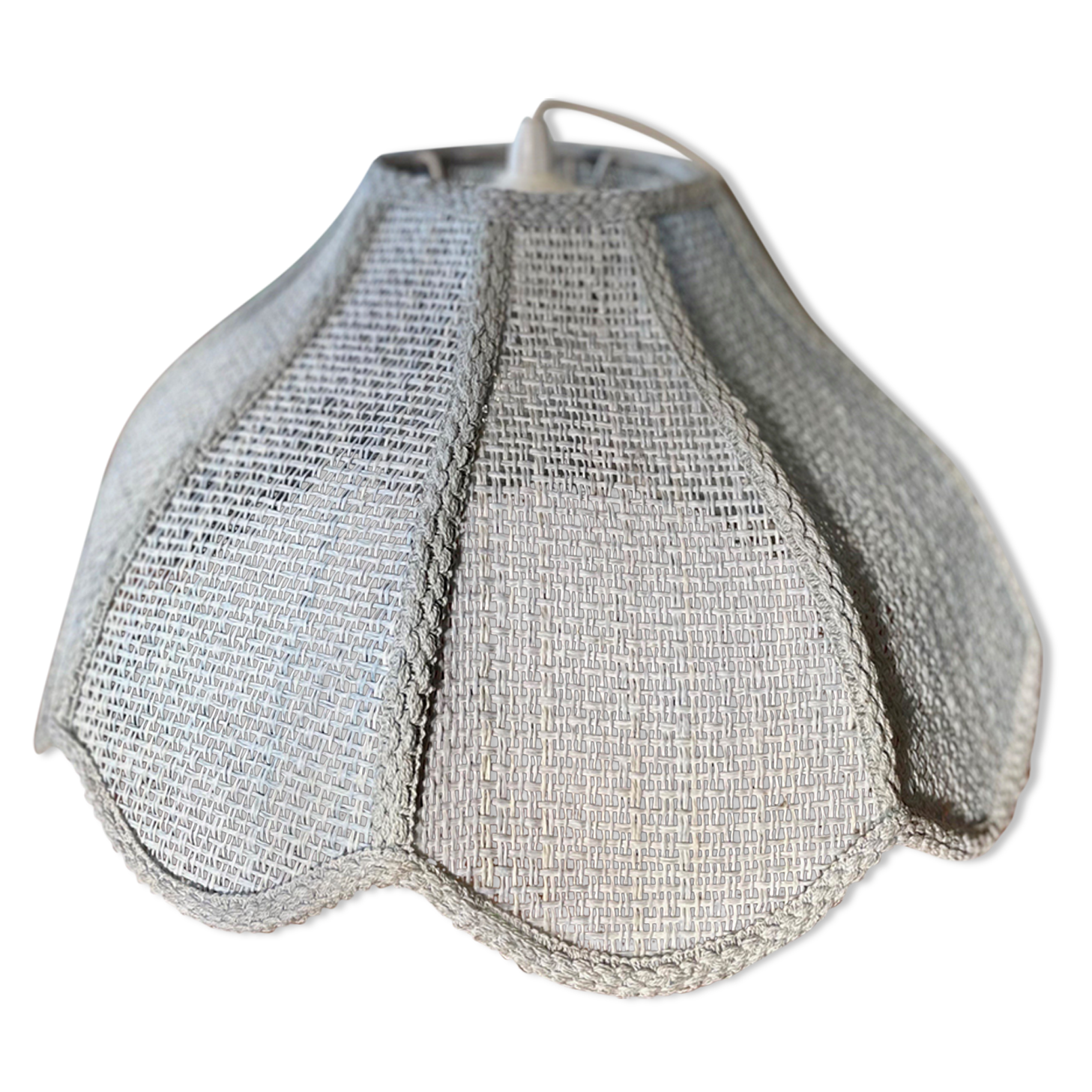 Vintage blue rattan pendant light