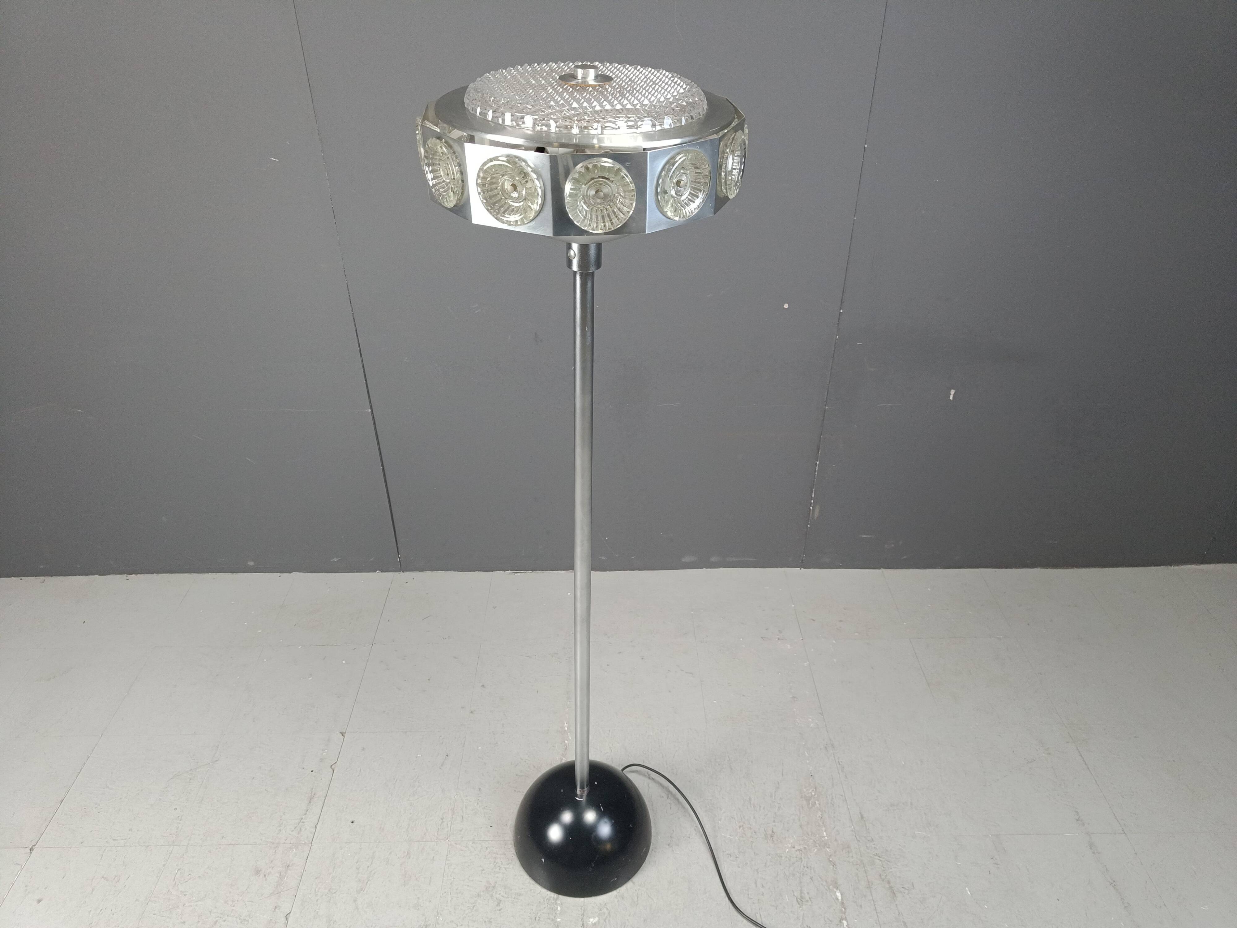 Vintage spacec age ufo floor lamp, 1970s