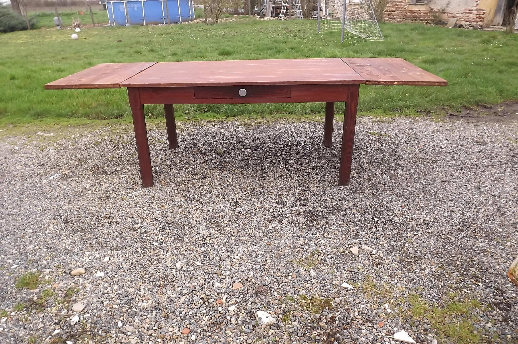 Oak and pine, 2 extension farm table
