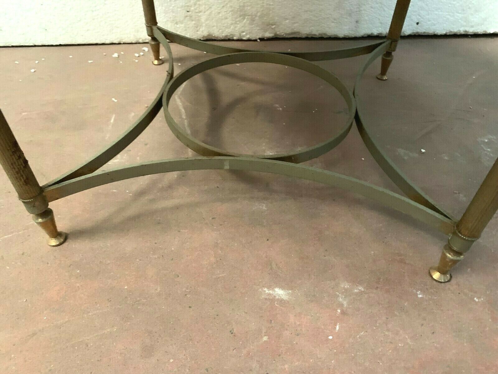 Louis XVI style pedestal table in brass and marble XX century