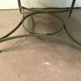 Louis XVI style pedestal table in brass and marble XX century