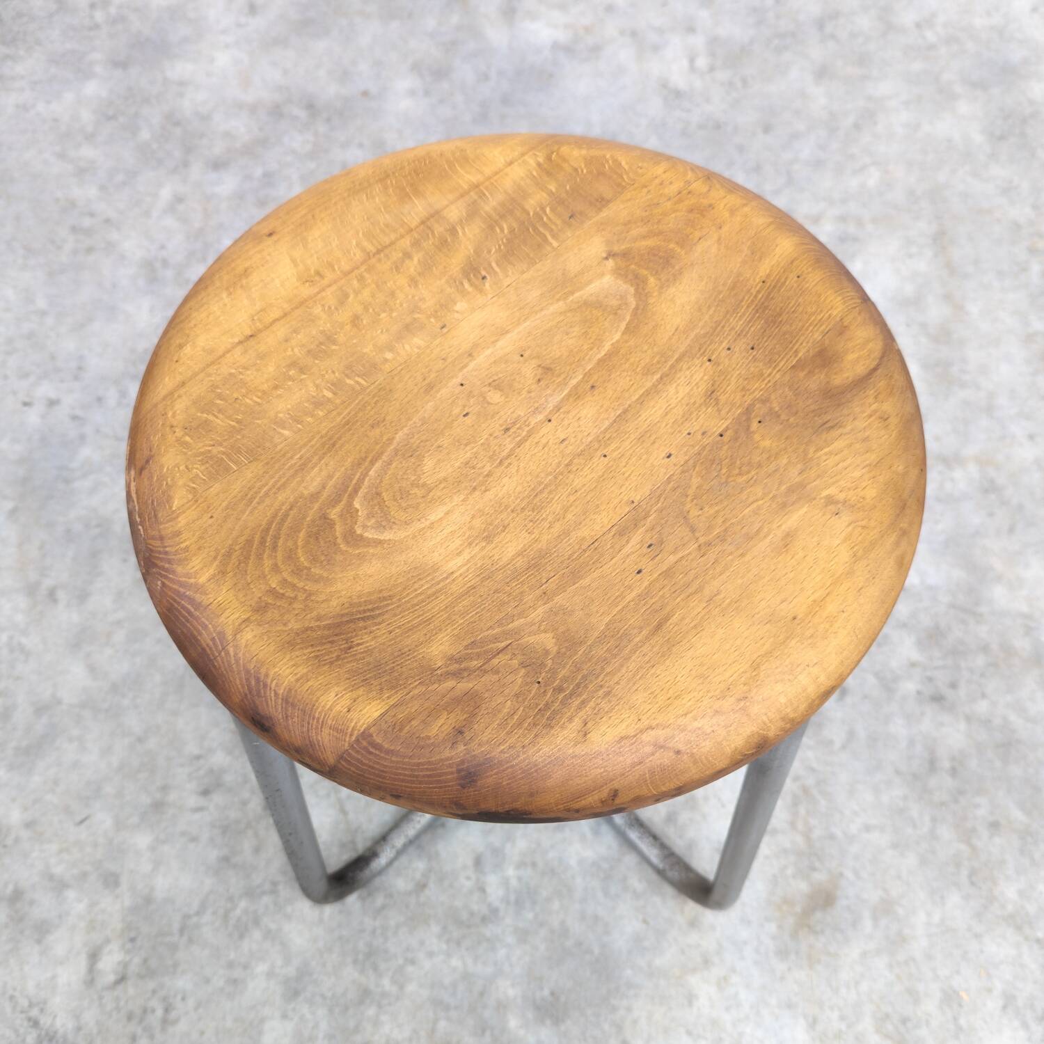 Tubular steel hocker by Karel Ort for Gottwald, 1930s