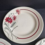 Lot de 3 assiettes à dessert anciennes Sarreguemines