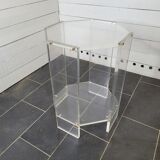 Octagonal side table in transparent plexiglass from the 70s