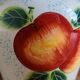 White Ceramic Vase with Peach and Leaf Motifs