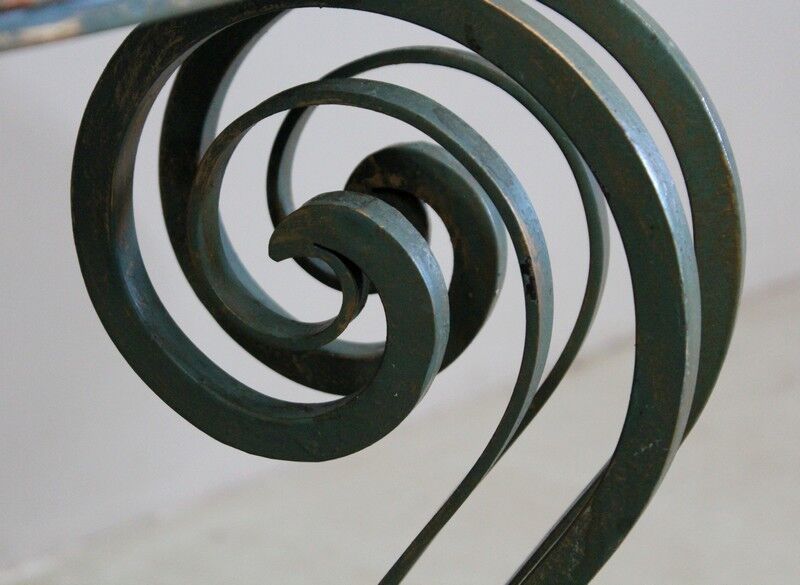 Marble and Forged Iron Low Table - 1950