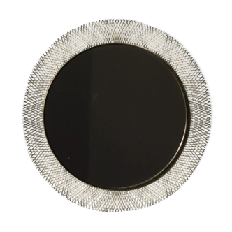 Mid-Century White & Brass Metal Mirror from Vereinigte Münchner Werkstätten, 1950s