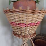 Rattan and wicker plant holders