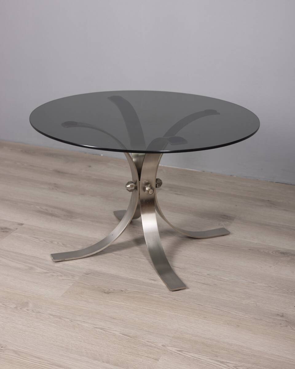 VINTAGE 1960S METAL AND GLASS COFFEE TABLE, ITALIAN DESIGN