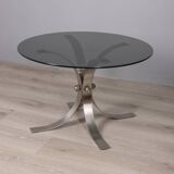 VINTAGE 1960S METAL AND GLASS COFFEE TABLE, ITALIAN DESIGN