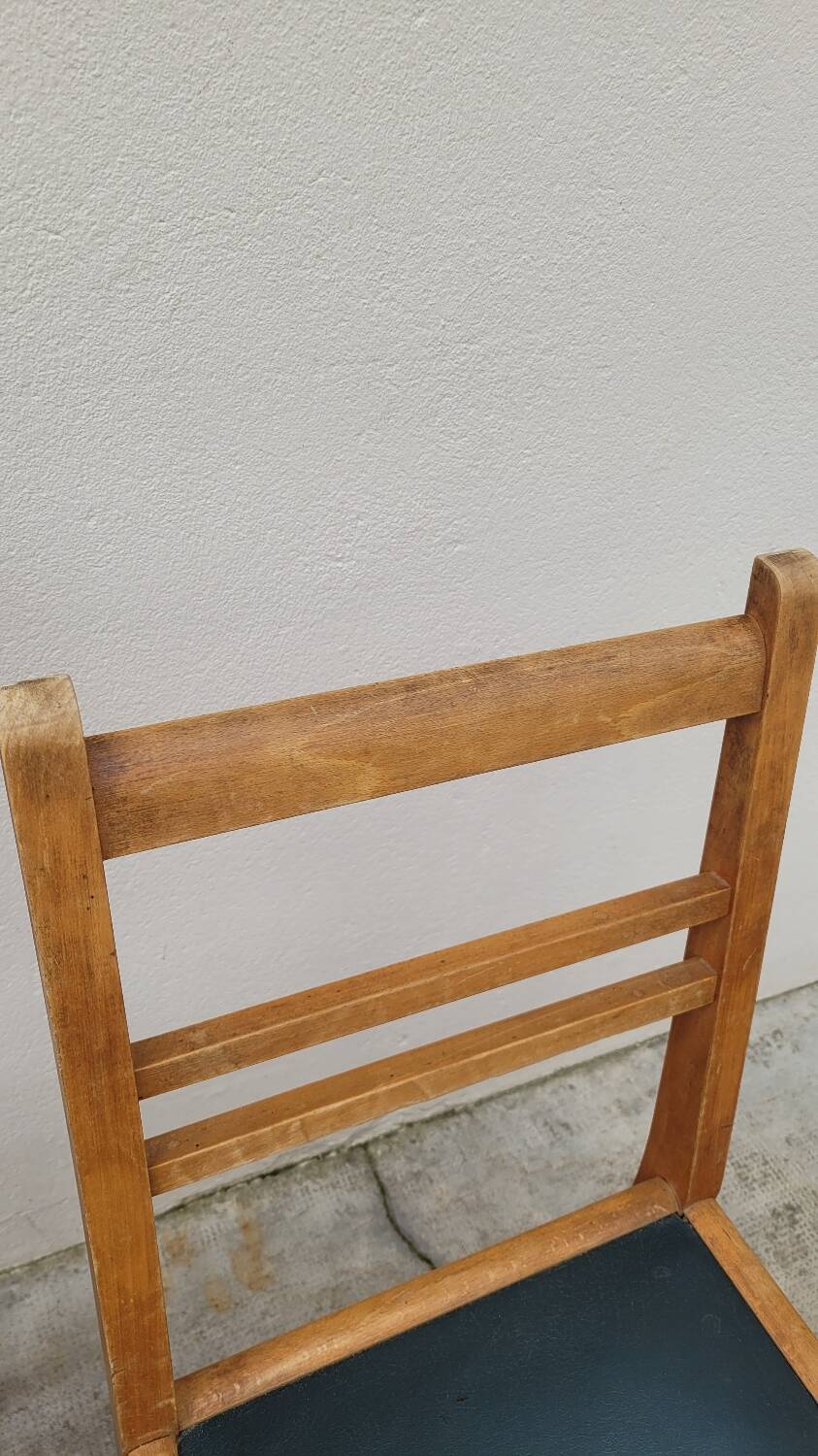 Series of 3 vintage chairs with compass legs - 1950s