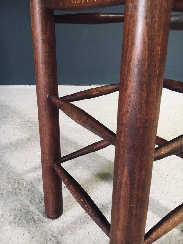Brutalist Bar Stool from Charles Dudouyt, France, 1940s