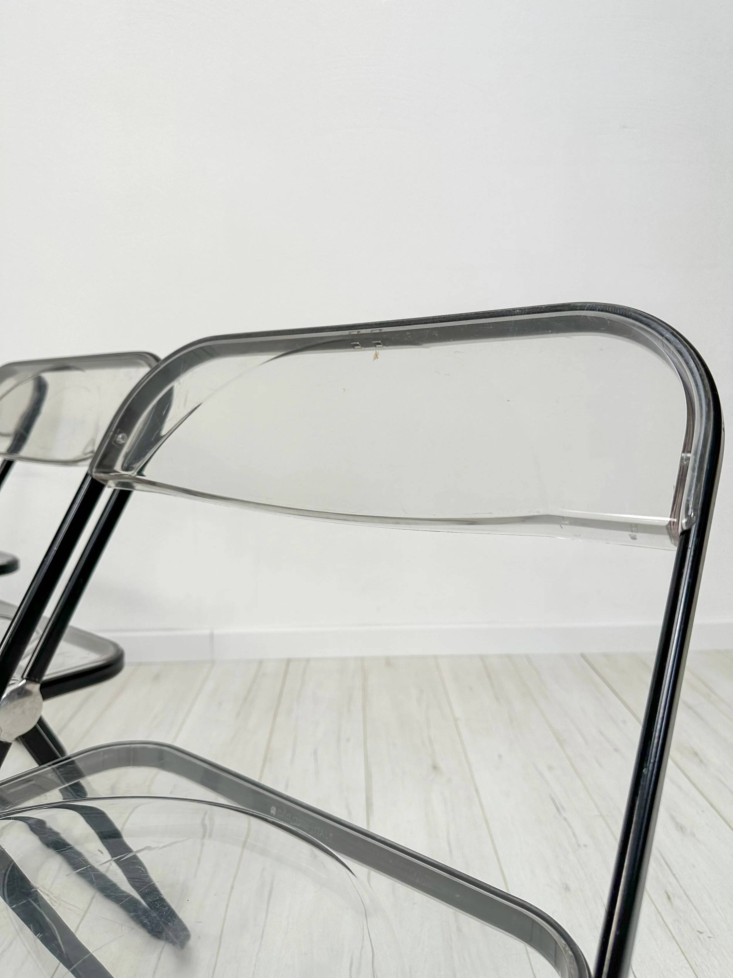 Ensemble de 3 chaises pliantes vintage Plia des années 1960 par Giancarlo Piretti pour Anonima