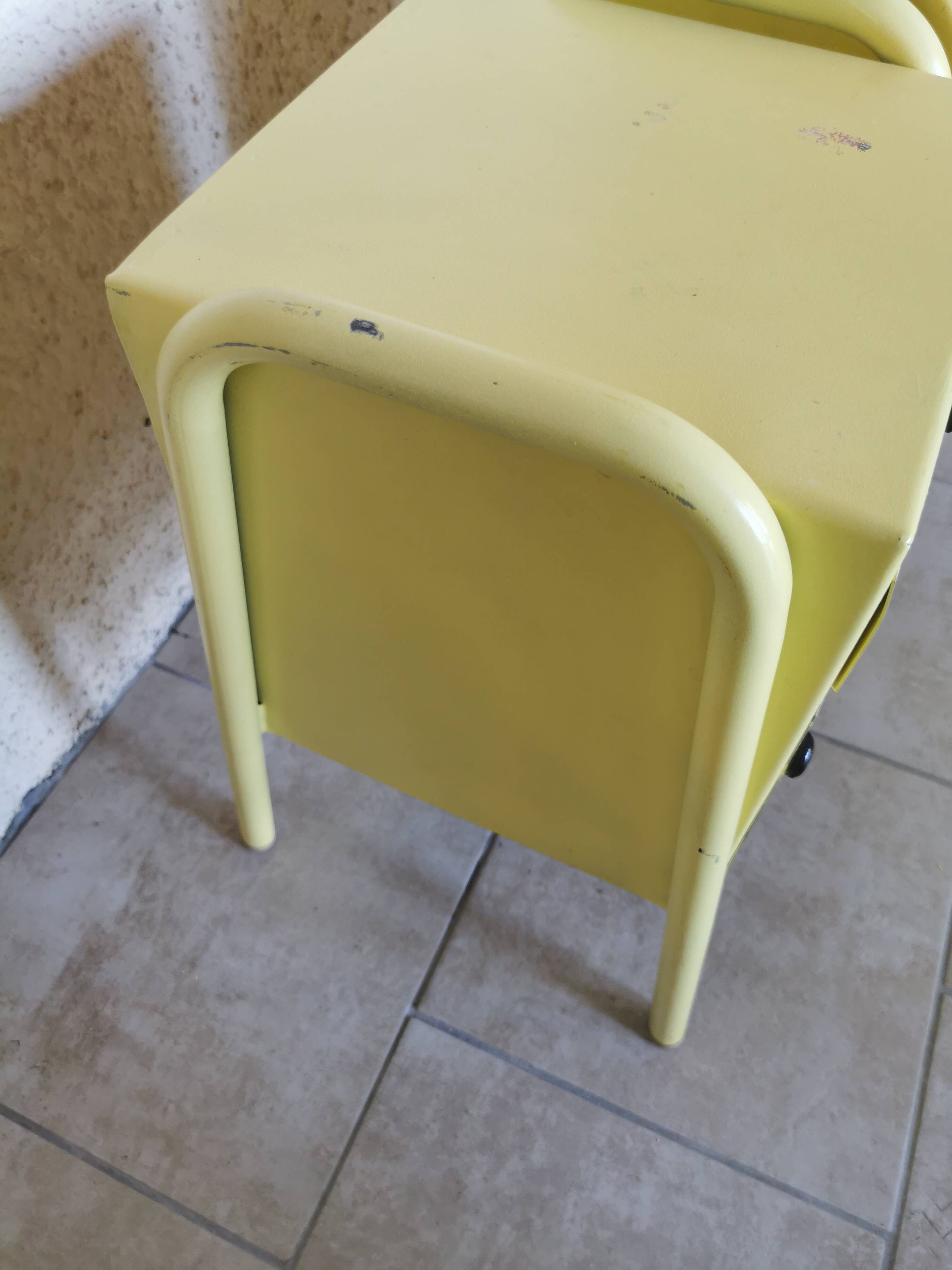 Pair of boarding school bedside tables