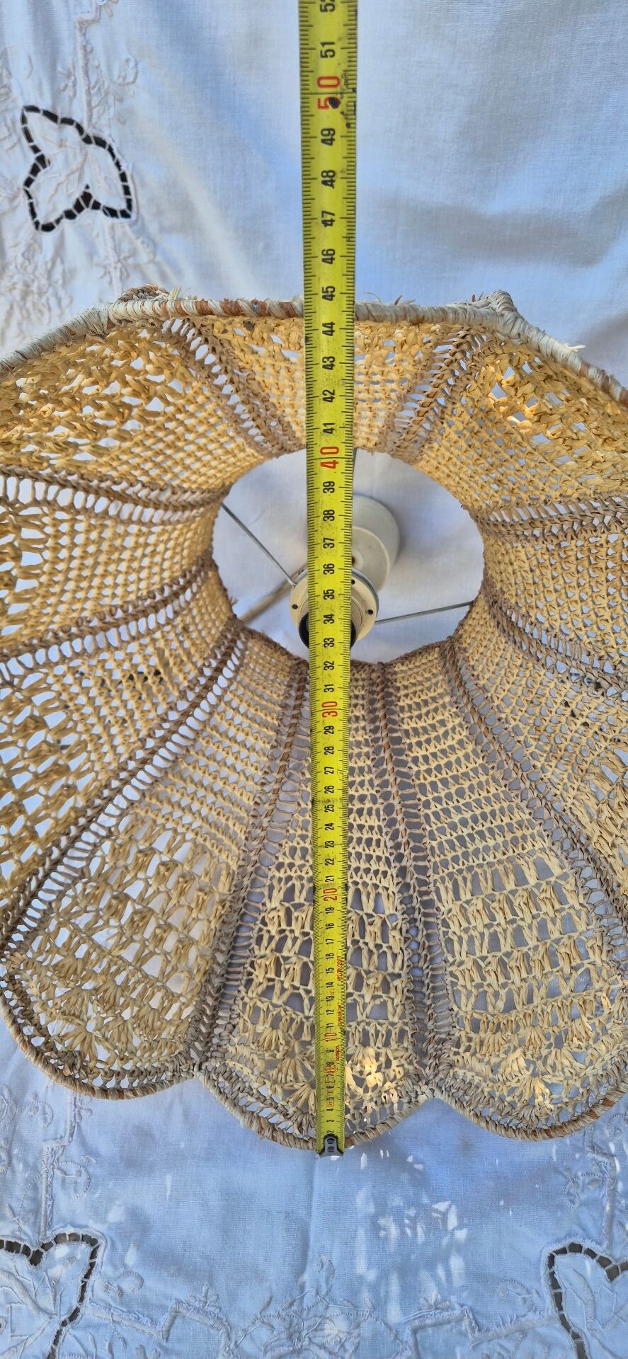 Suspension vintage en rafia