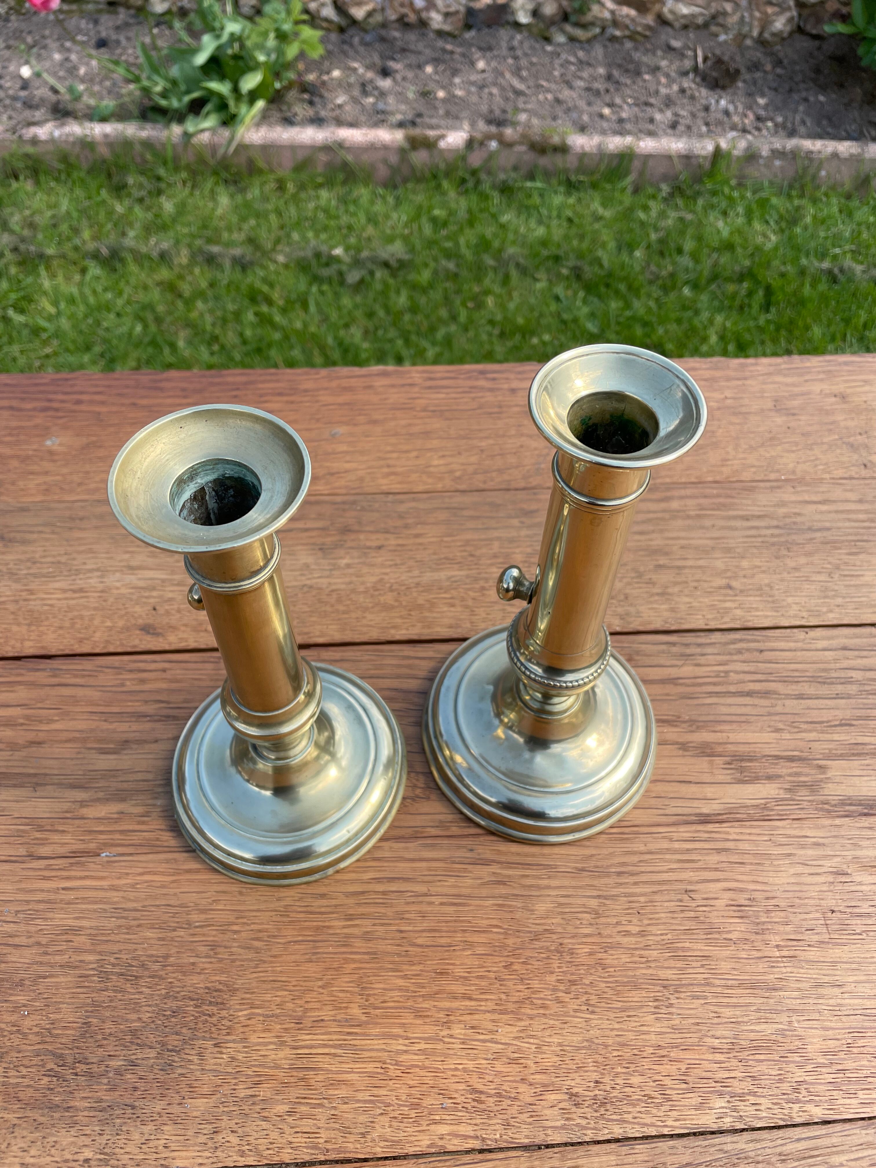 2 brass candle holders