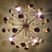 Lustre Sputnik en métal chromé, design Space Age, 1960