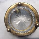 Glass and brass ashtray
