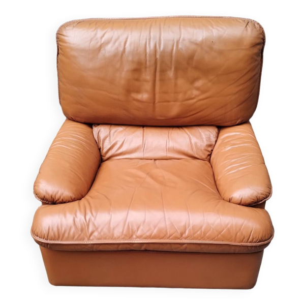 Fauteuil en cuir marron