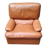 Fauteuil en cuir marron