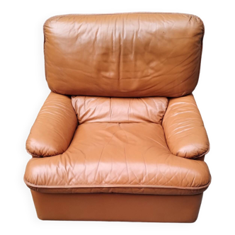 Fauteuil en cuir marron