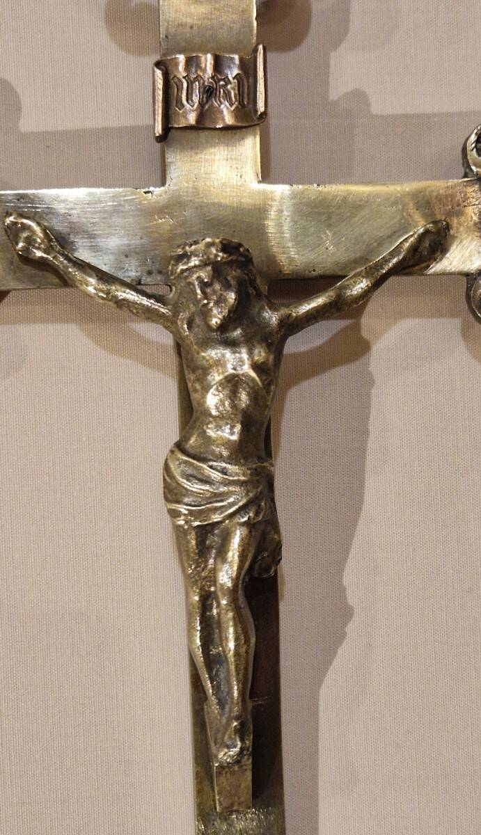 Bronze and brass cross from the 20th century.