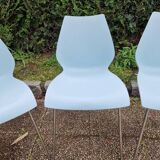 Vico Magistretti (1920-2006) for Kartell - Series of 4 chairs - Maui model - Sky blue color