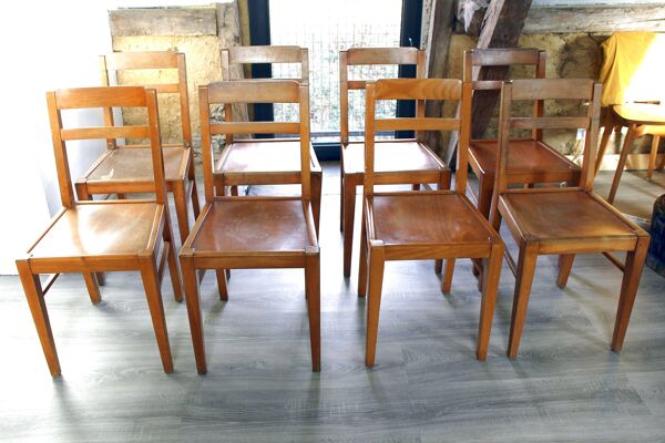 8 chaises de bistrot vintage Luterma Vibo Vesoul design René Gabriel année