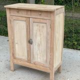 Renovated Parisian sideboard in raw solid wood 72cm