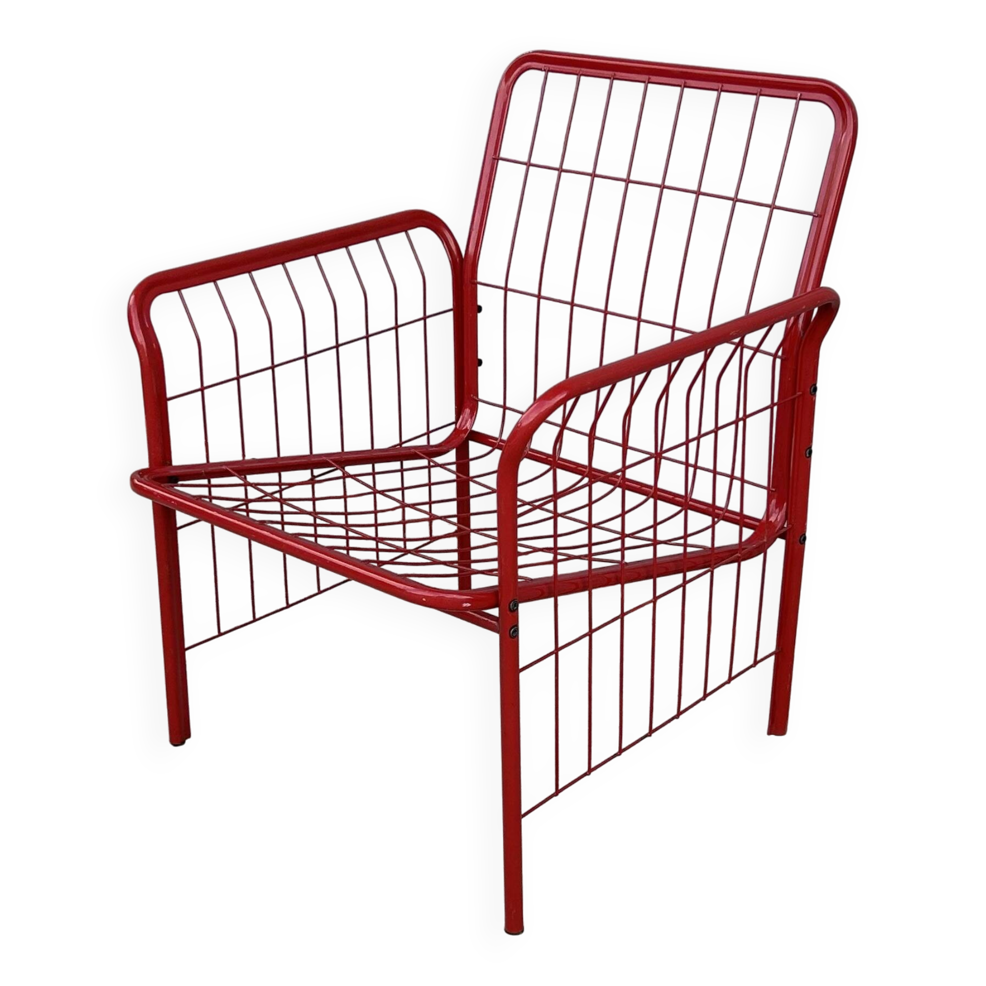 Vintage 80s grid armchair