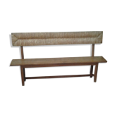 Banc avec dossier en chêne