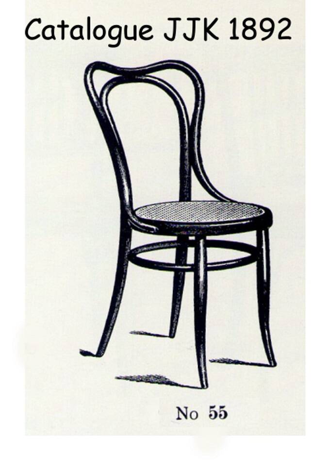 Two Kohn bistro chairs no. 55, circa 1910, not Thonet.
