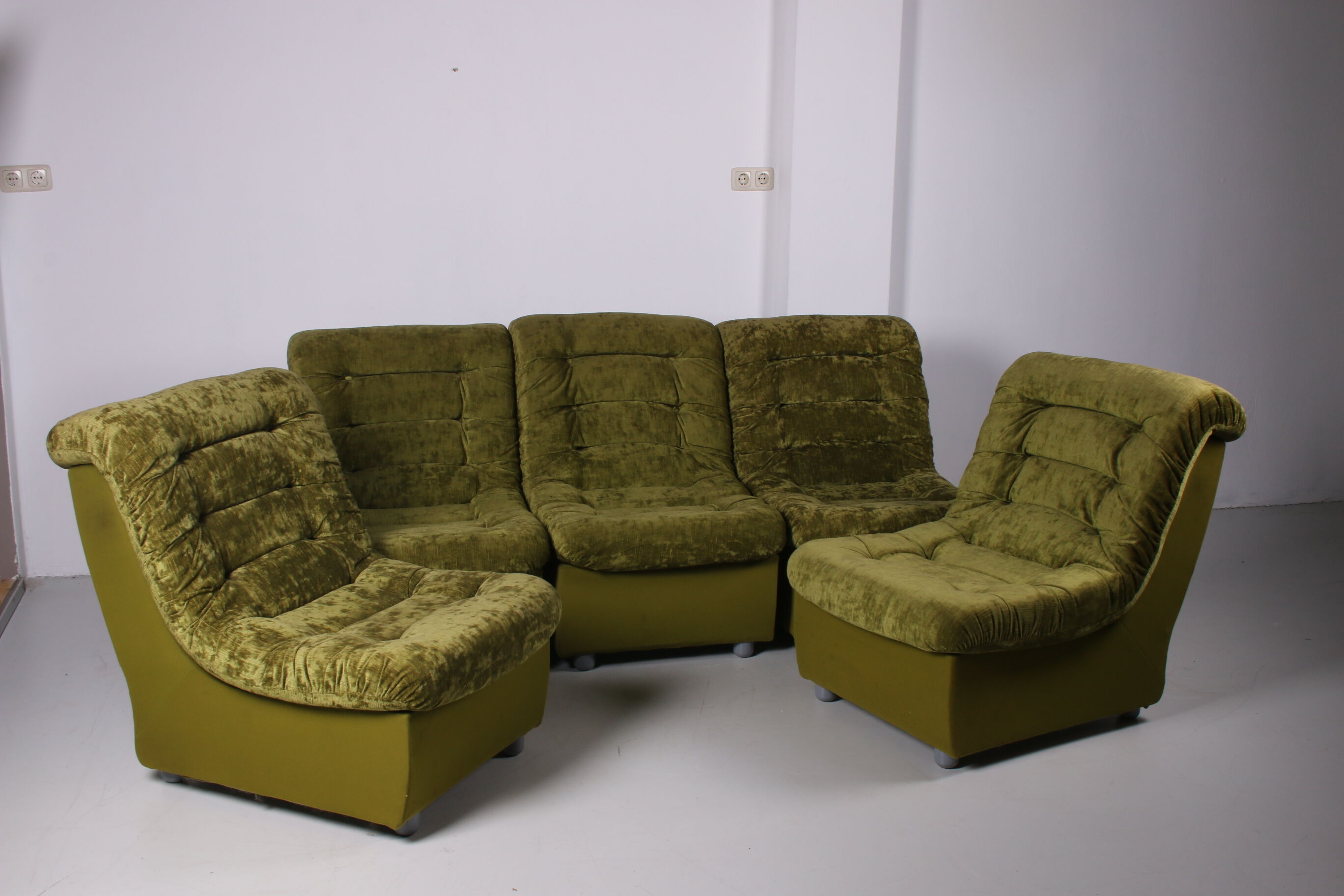 Vintage Xl element sofa moss green 60s