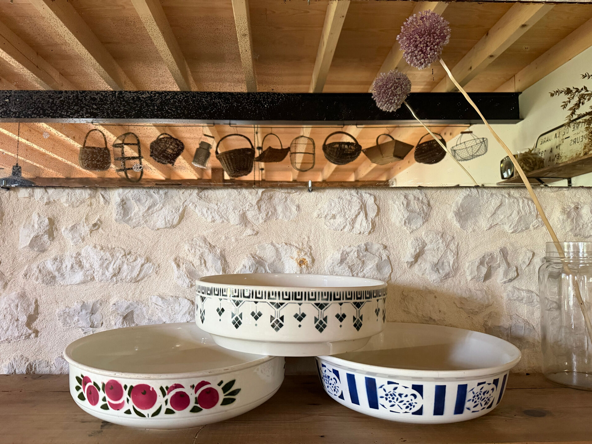 Large earthenware salad bowl