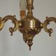 Quality Stamped Bronze French Mid-Century 3-Light Traditional Chandelier