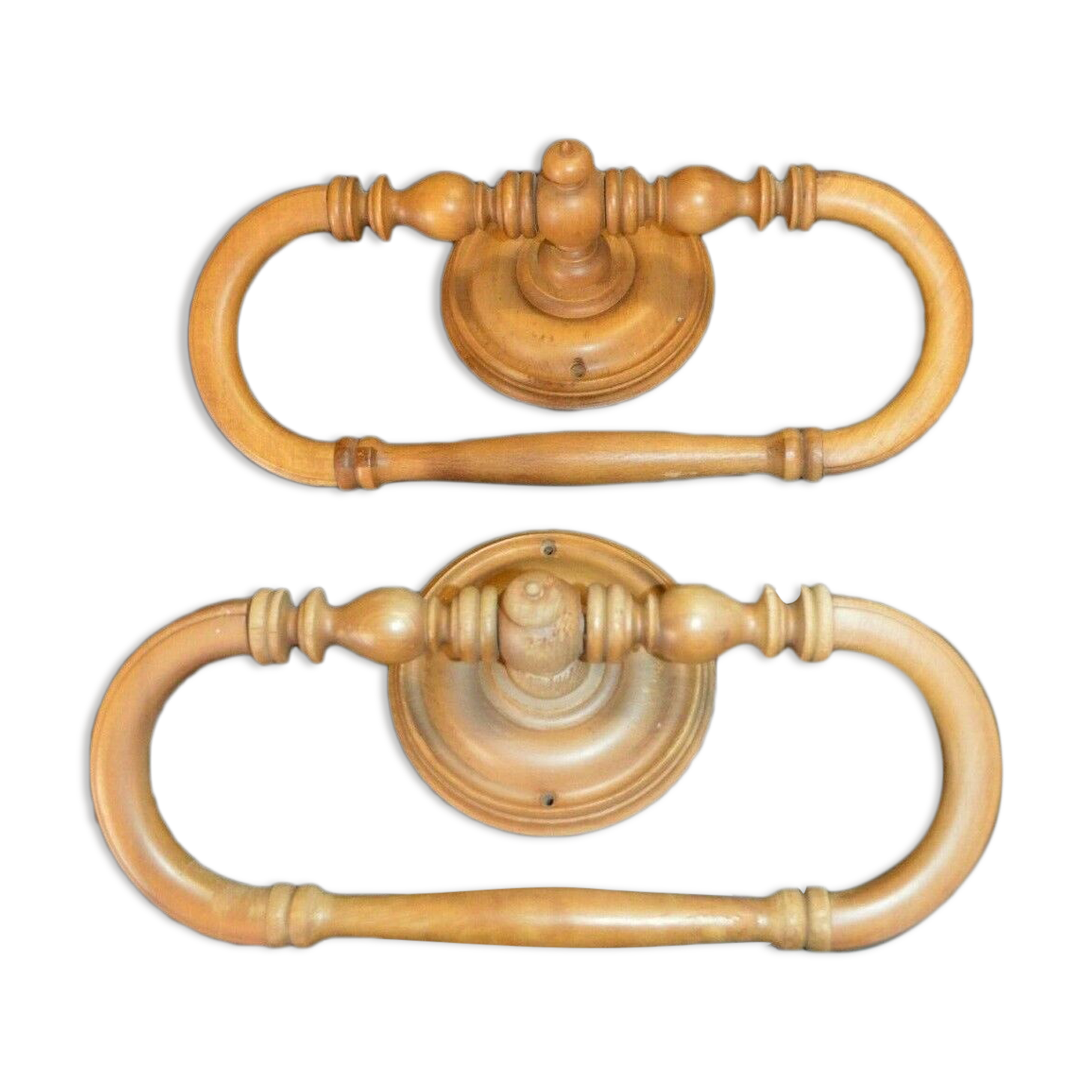 Wooden towel racks (the pair)