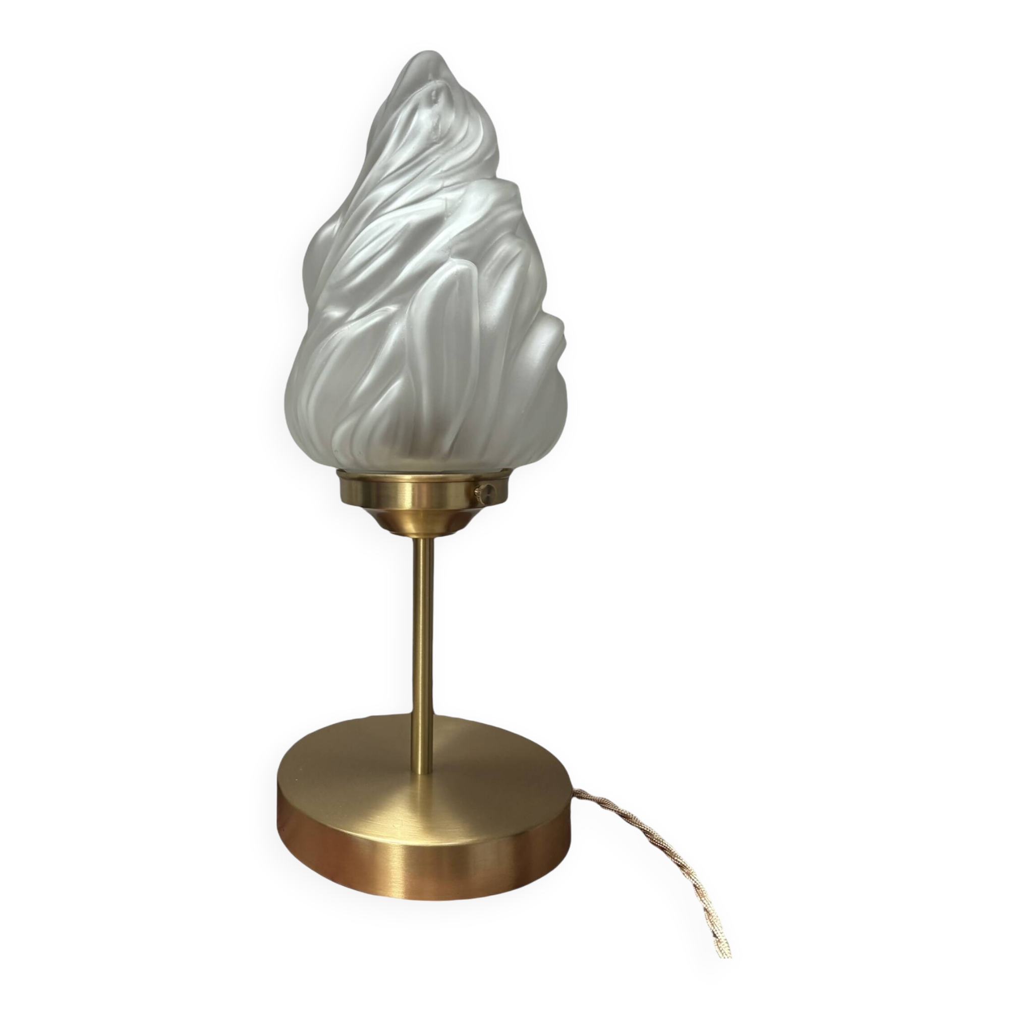 Art Deco flame glass globe lamp