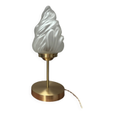 Art Deco flame glass globe lamp